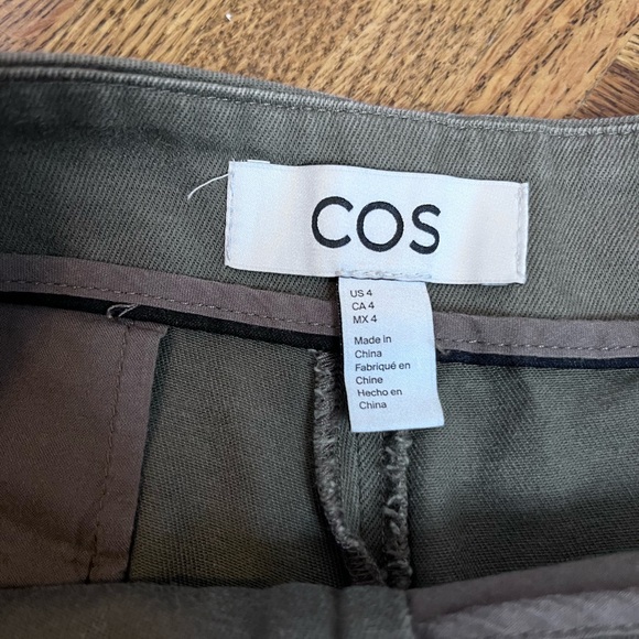 COS Barrel Leg High Waist Cropped Cotton Twill Pants, Size 4 - Picture 6 of 14